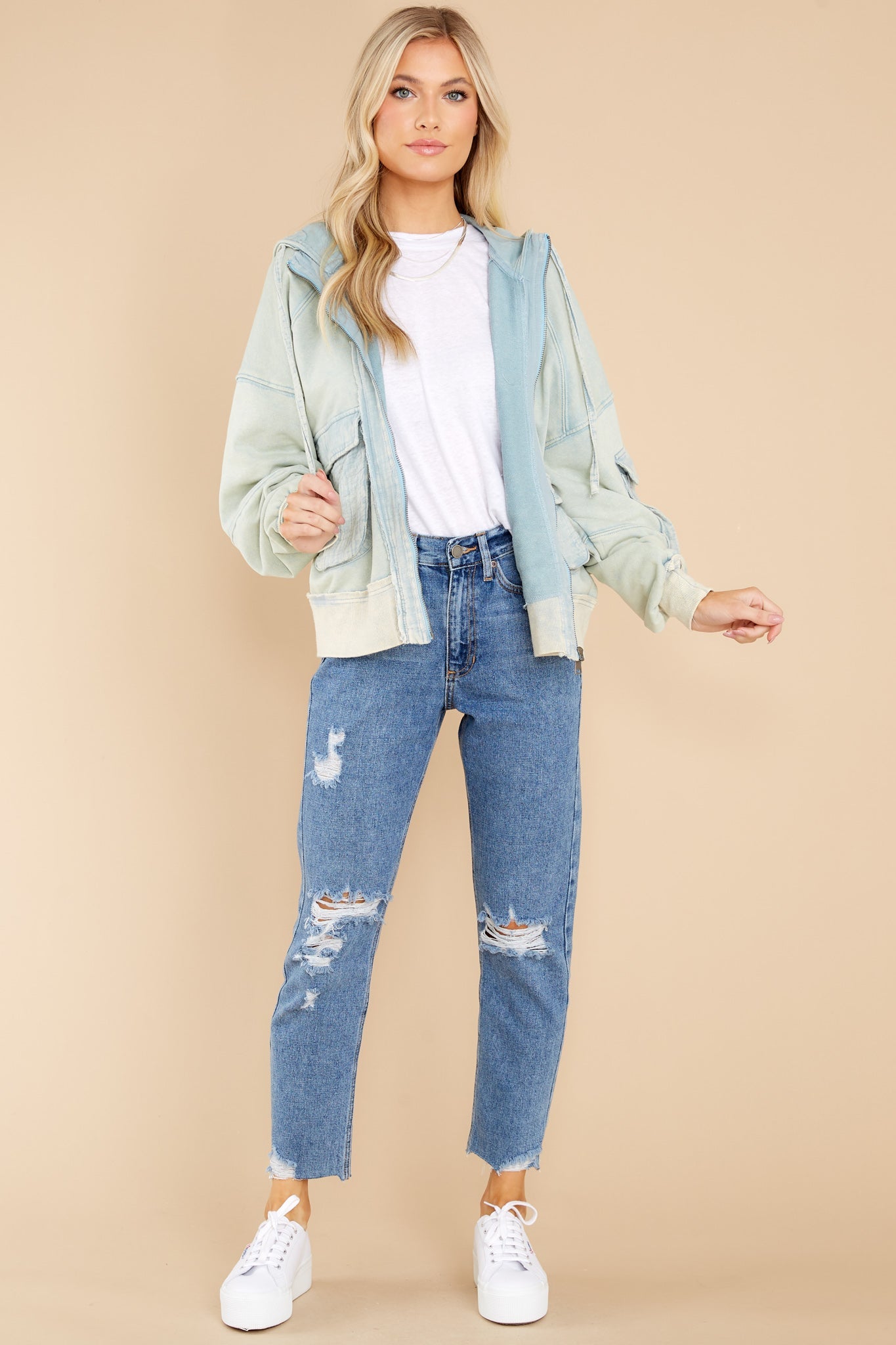 Chilly Mornings Light Blue Jacket