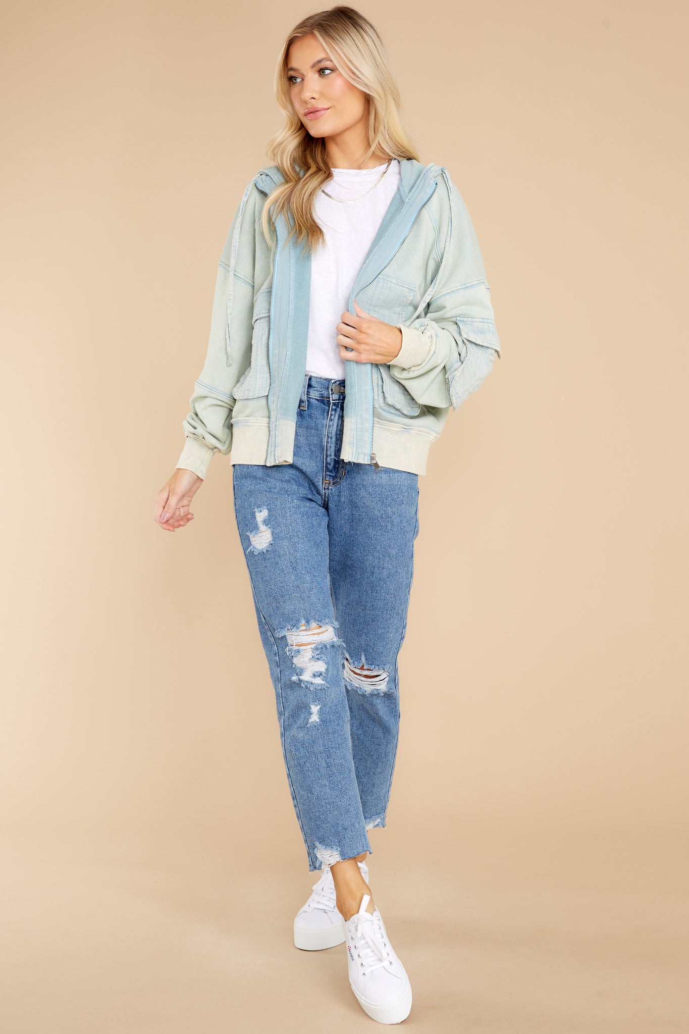 Chilly Mornings Light Blue Jacket