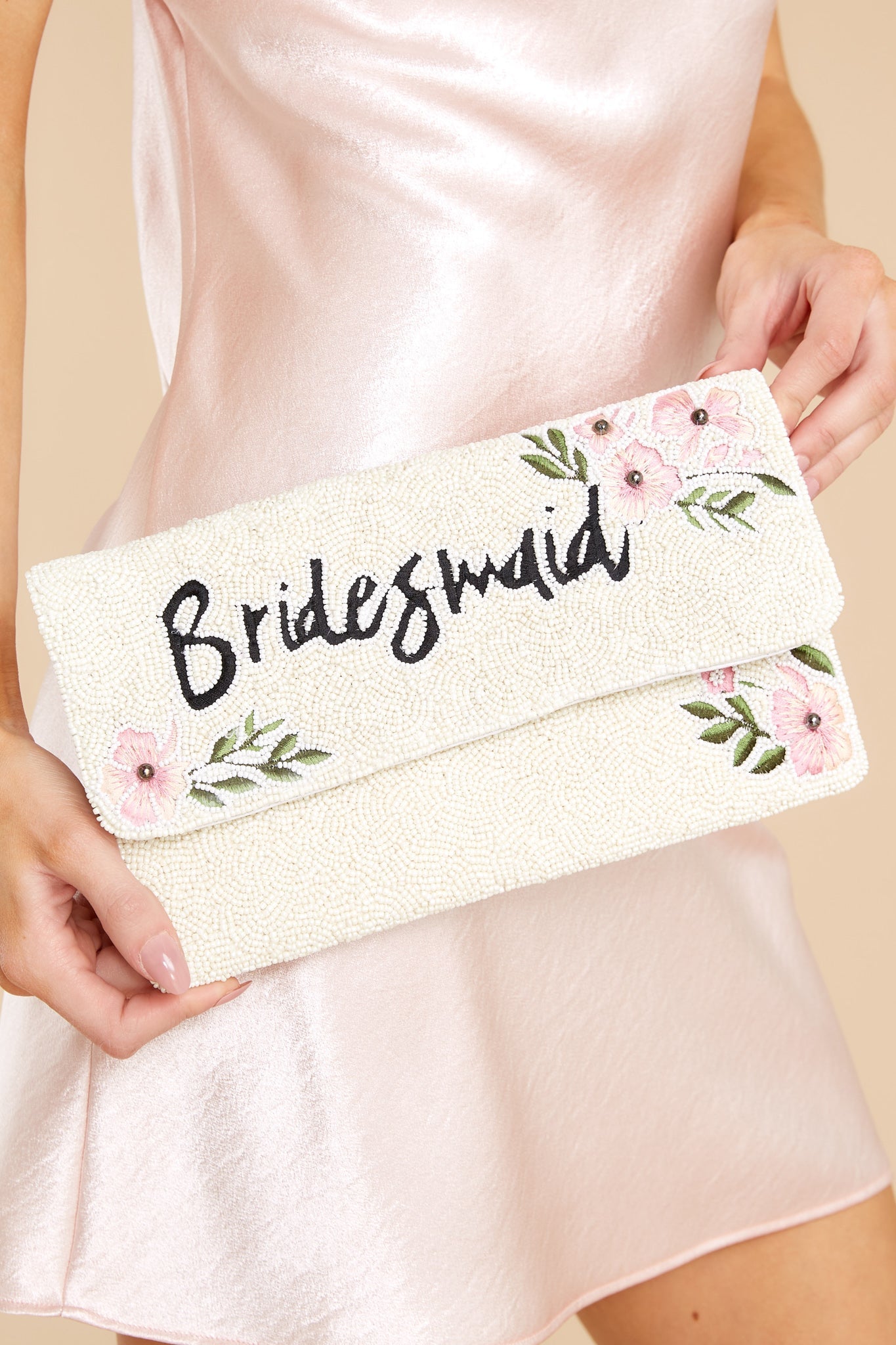 Happiest Of Times Ivory Beaded Clutch
