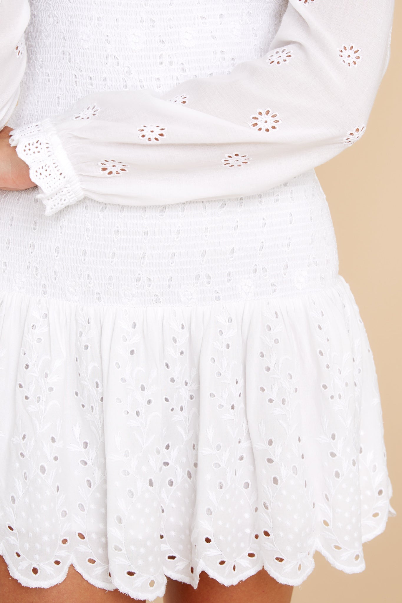 Jayce Antique White Mini Dress