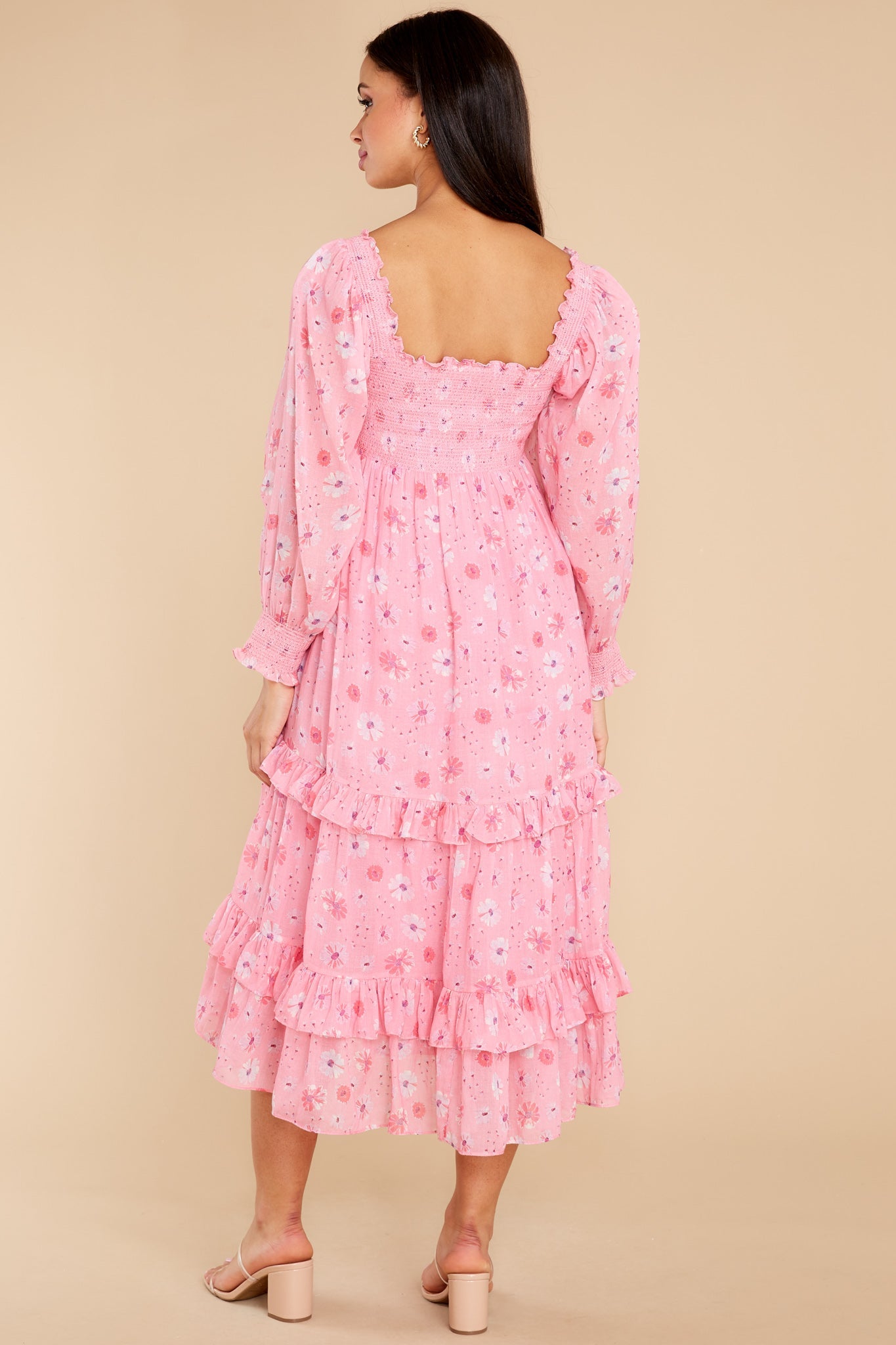 Miri Coral Blaze Midi Dress