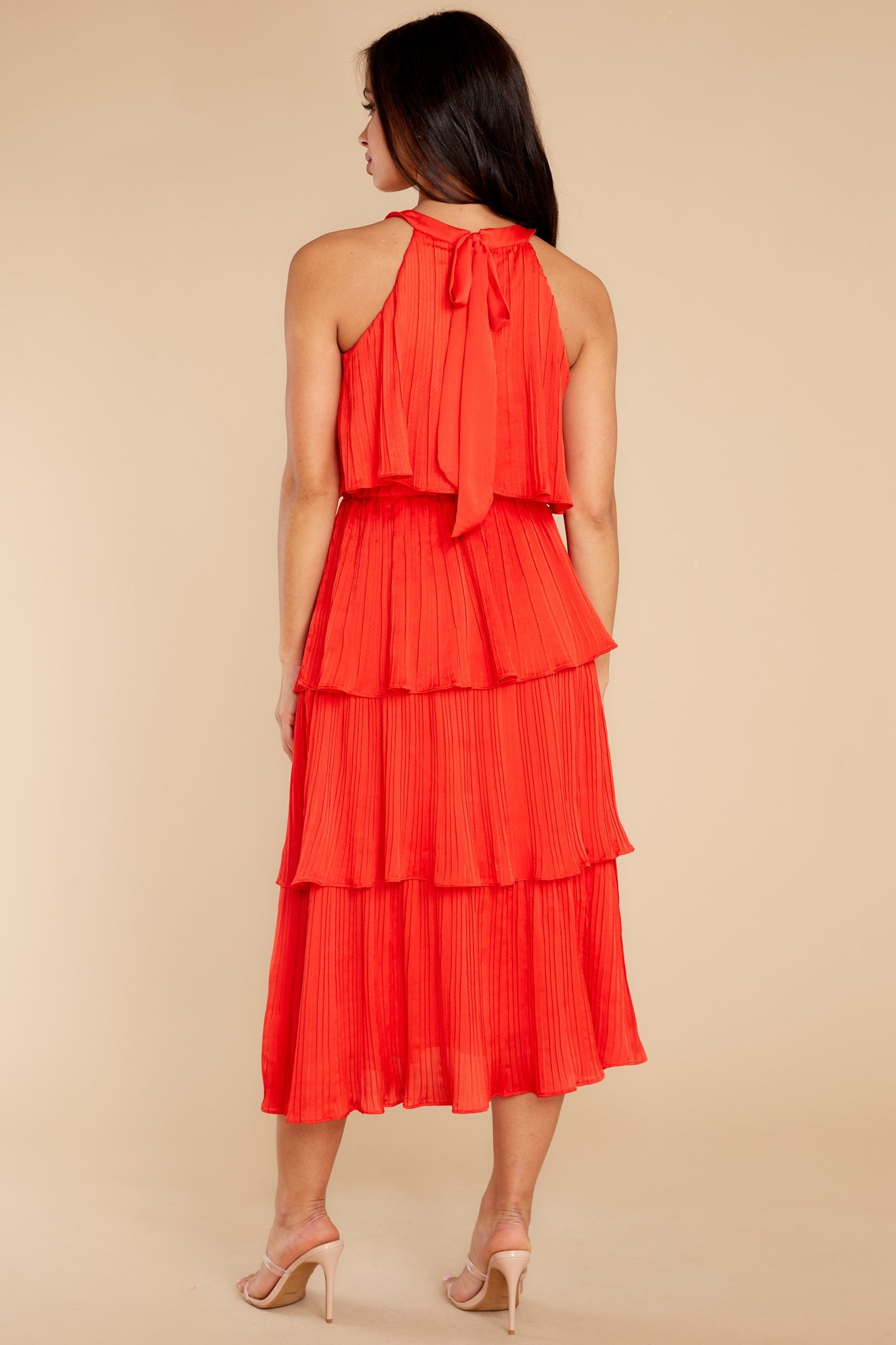 Feeling Groovy Red Midi Dress