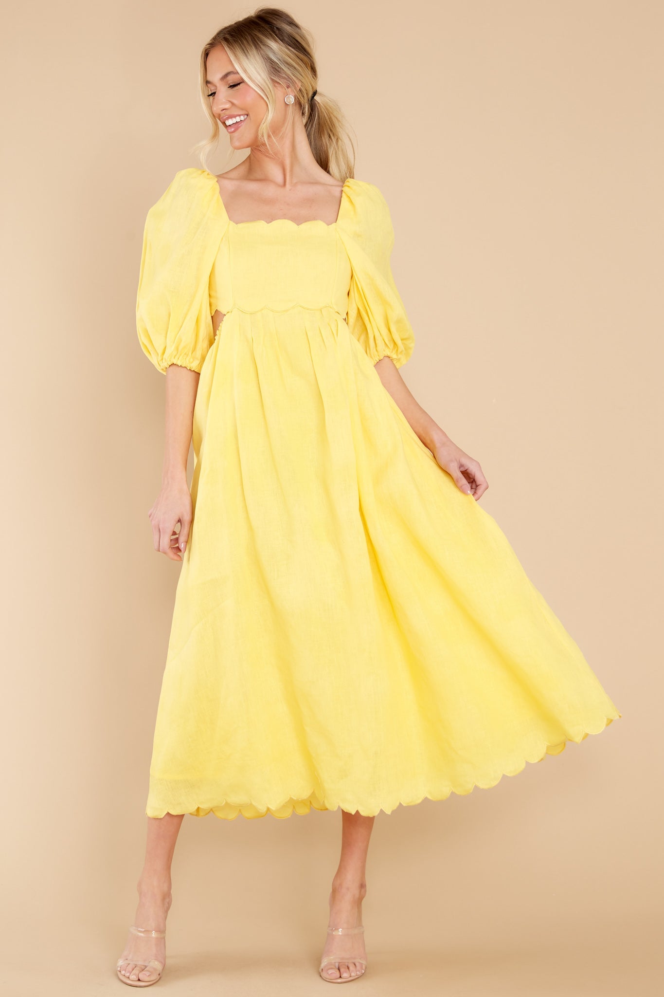 Endless Romance Yellow Midi Dress