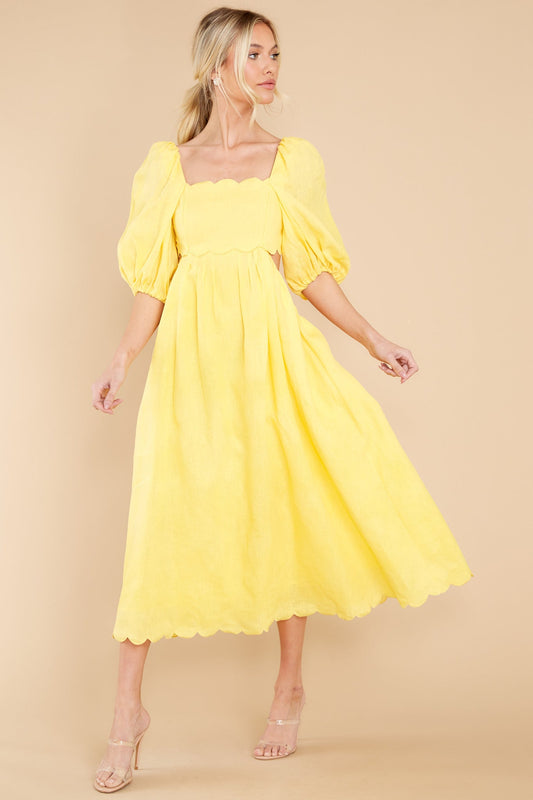 Endless Romance Yellow Midi Dress