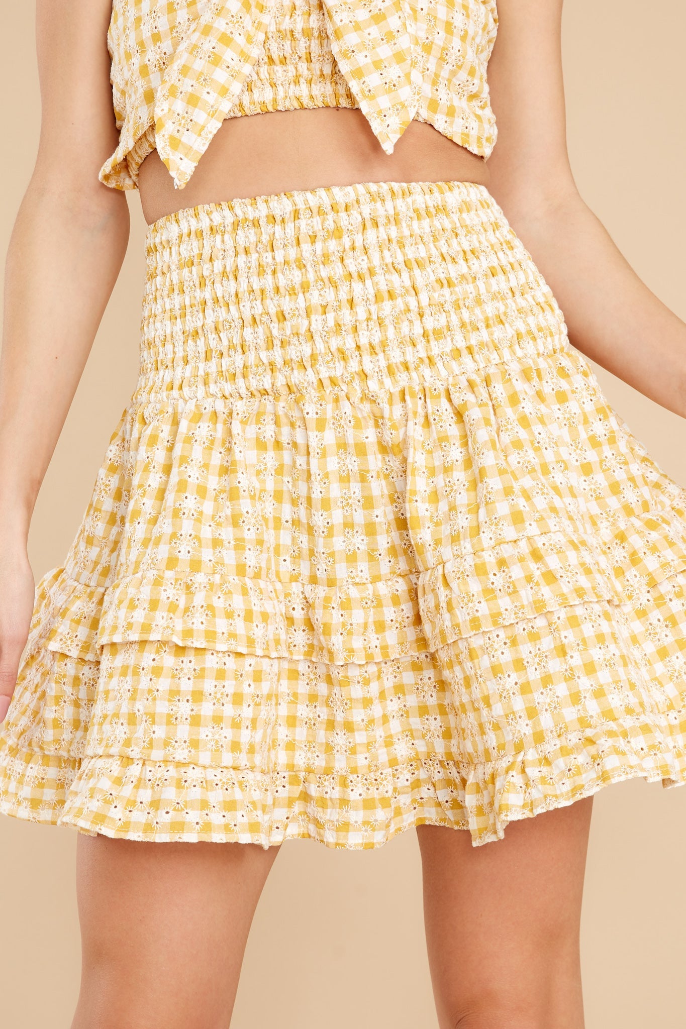 Sunshine On My Mind Yellow Gingham Skirt