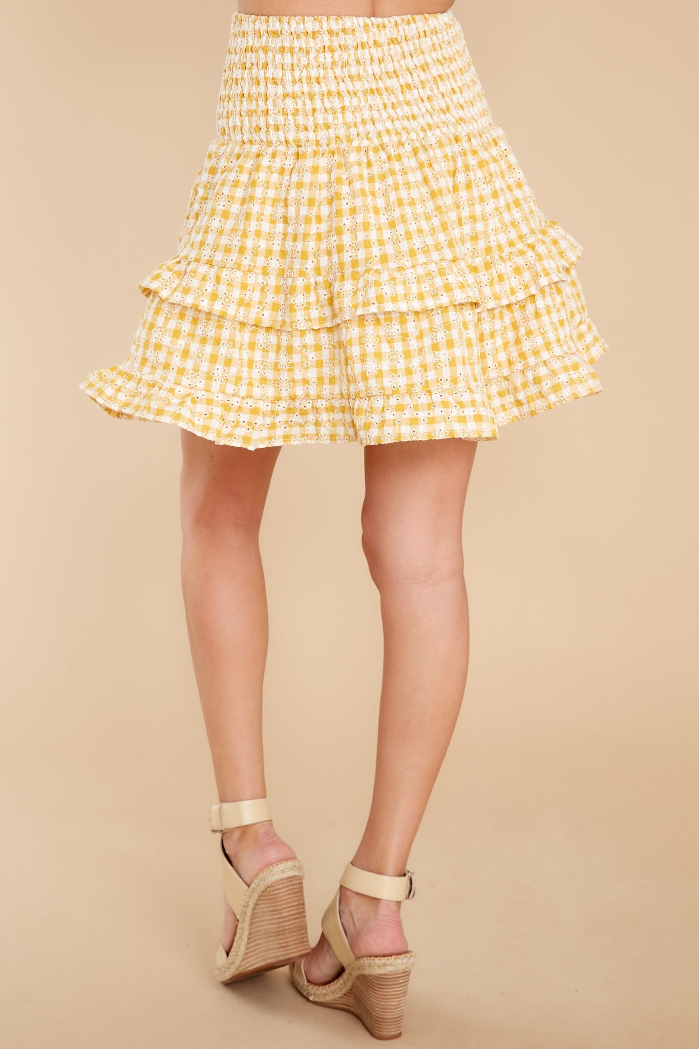 Sunshine On My Mind Yellow Gingham Skirt