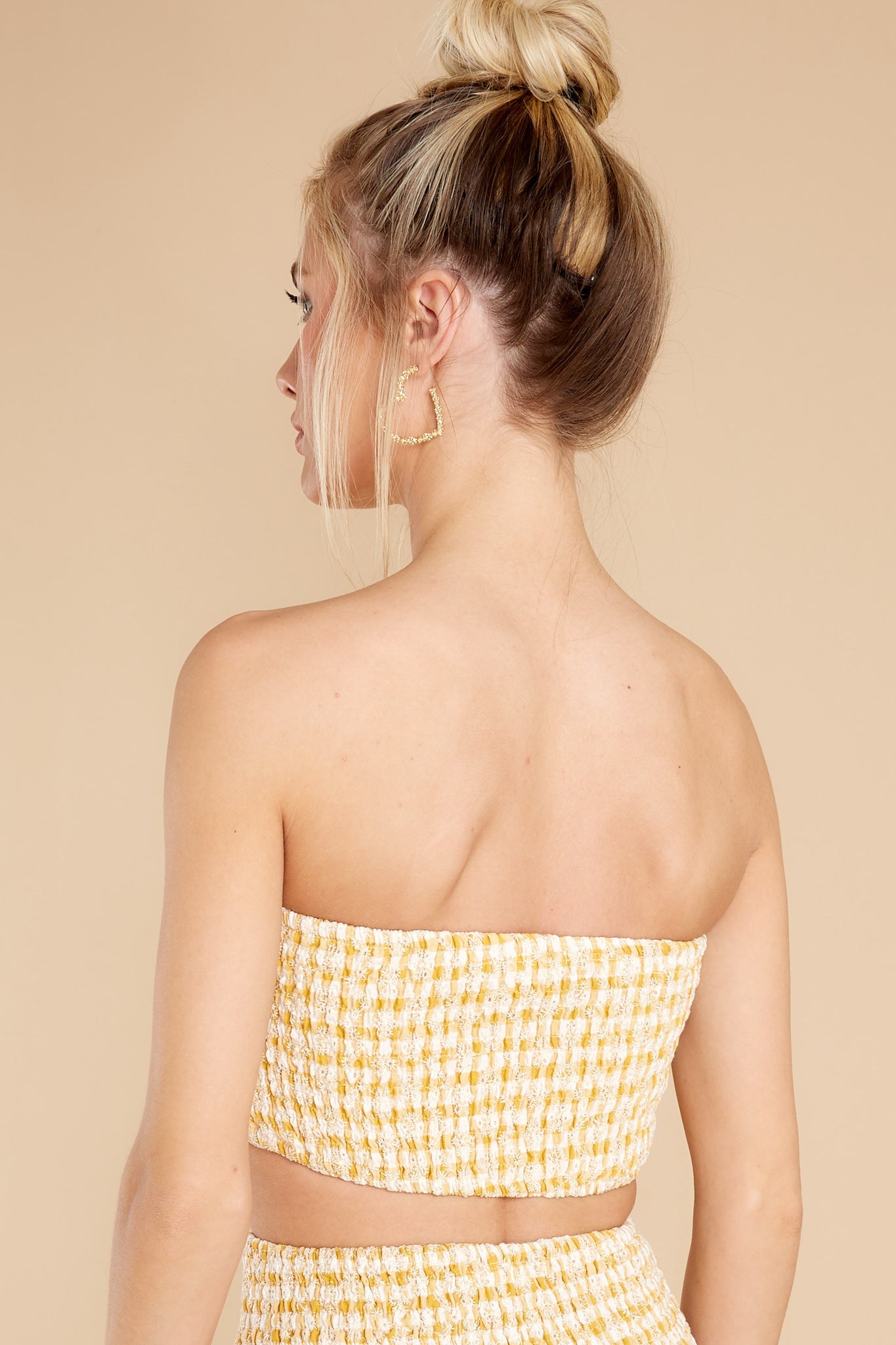 Feeling Confident Yellow Gingham Crop Top