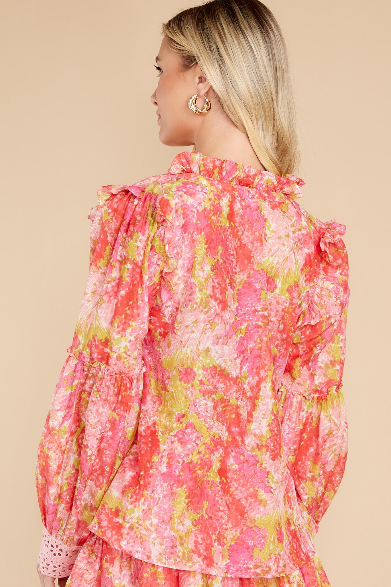 Ronalda Swaying Coral Blouse