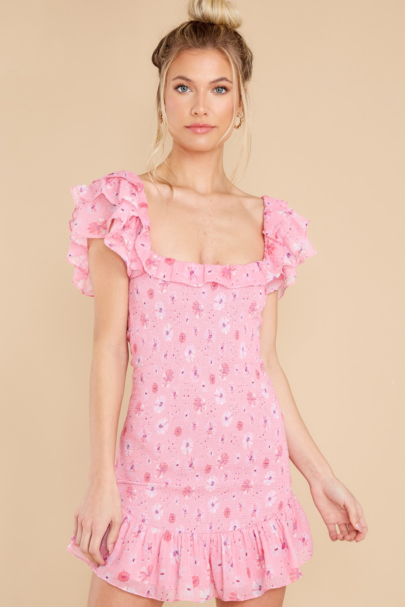 Kodie Coral Blaze Mini Dress
