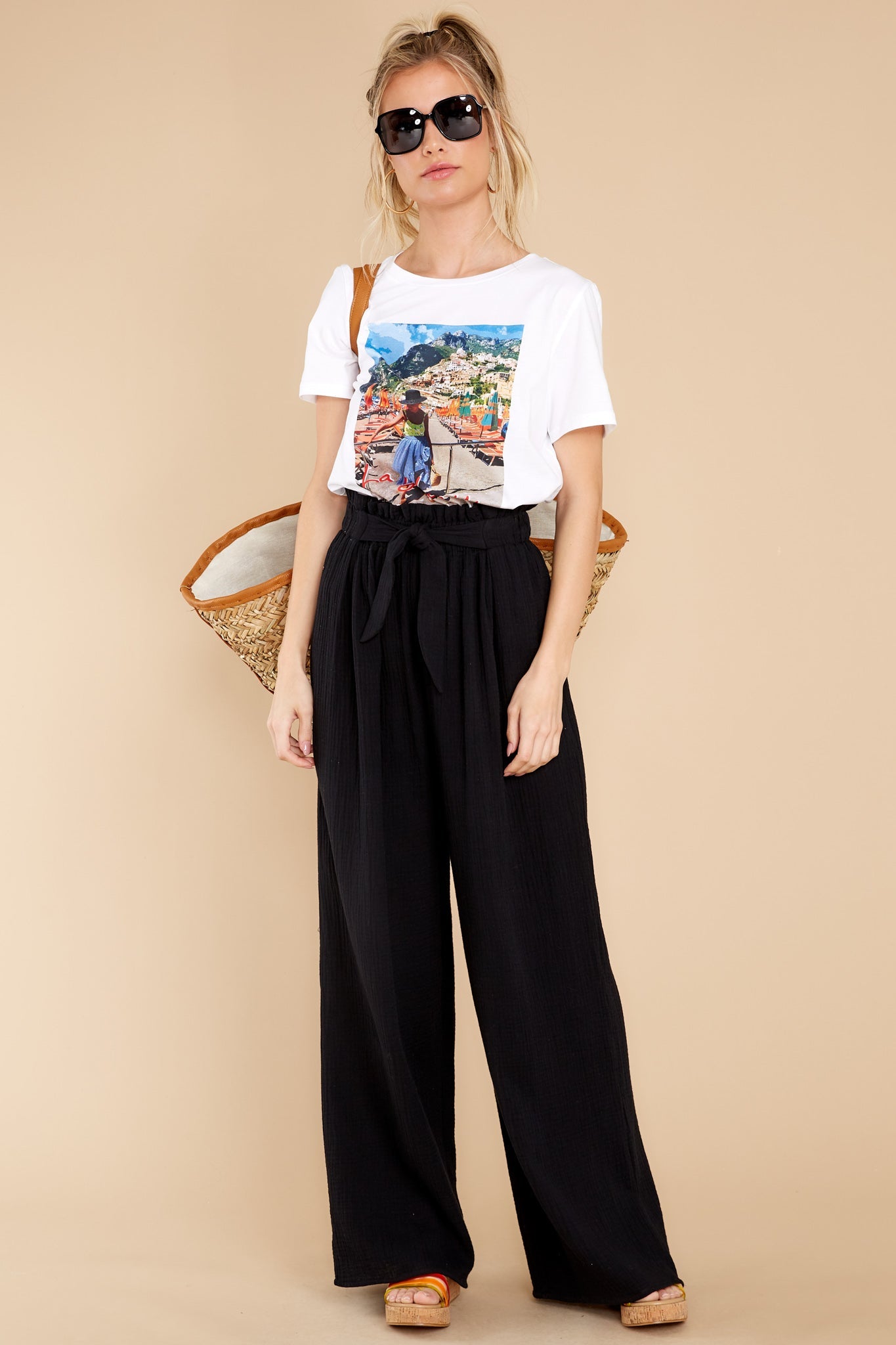 Lola La Dolce Vita White Loose Tee