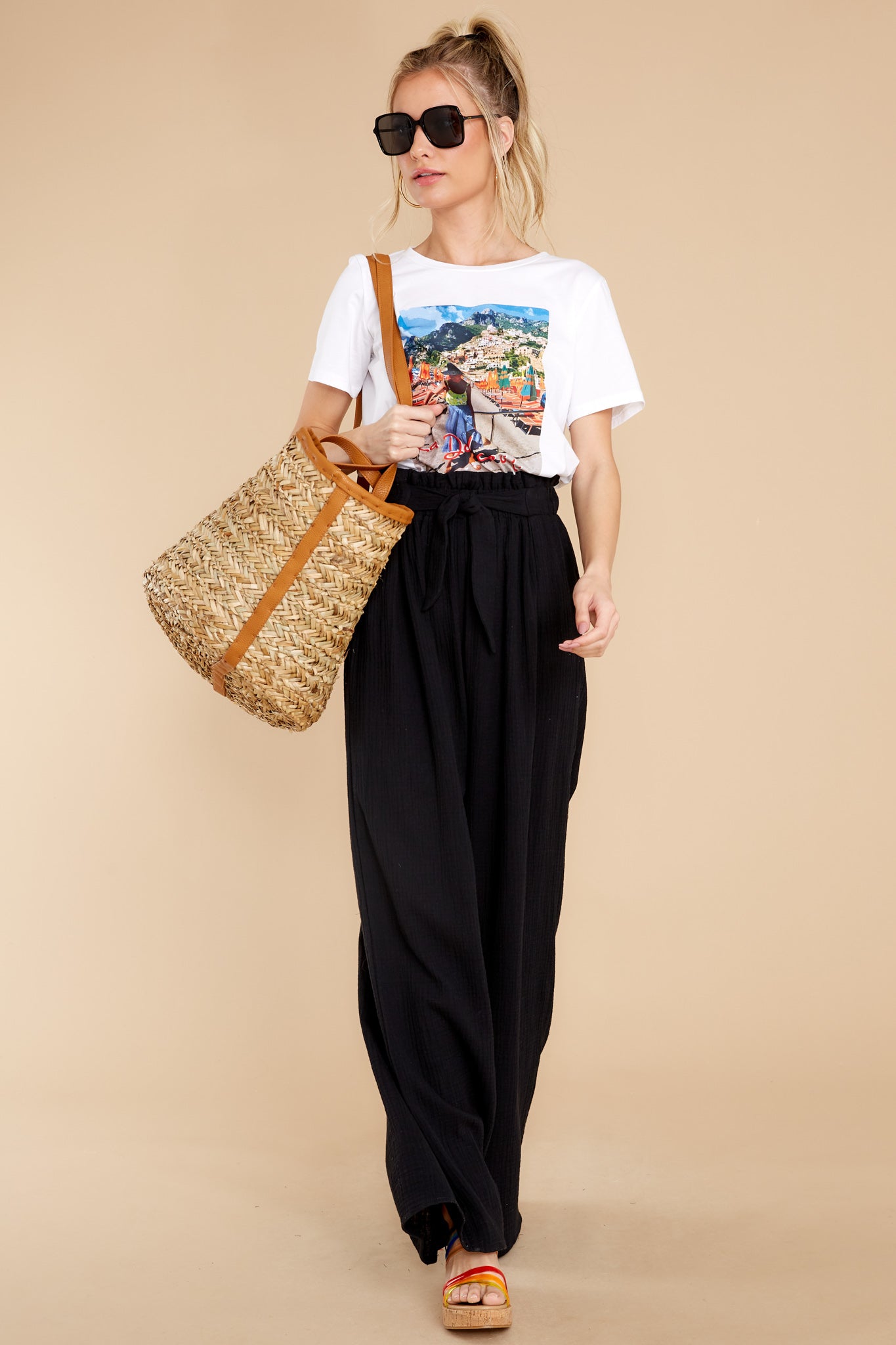 Lola La Dolce Vita White Loose Tee