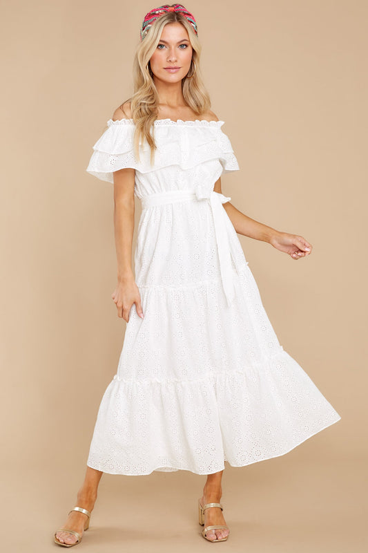 Relaxing Getaway White Maxi Dress