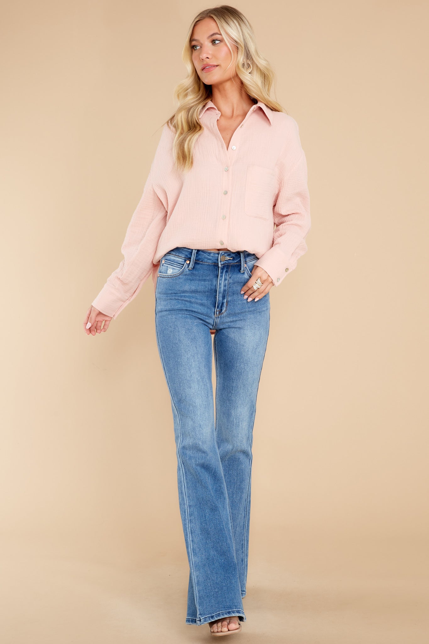 Oh My Gauze Pale Pink Top