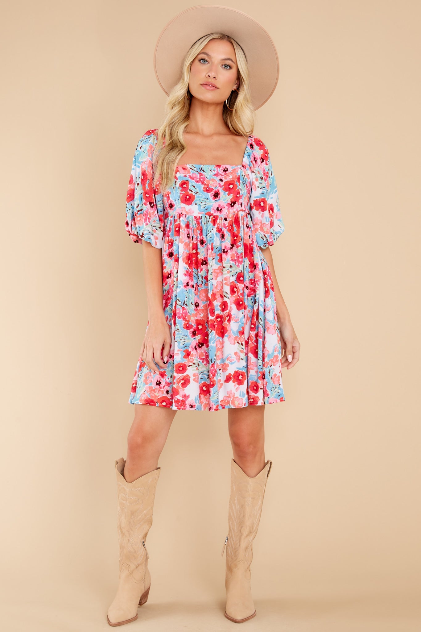 Enchanting Ways Hot Pink Floral Print Dress