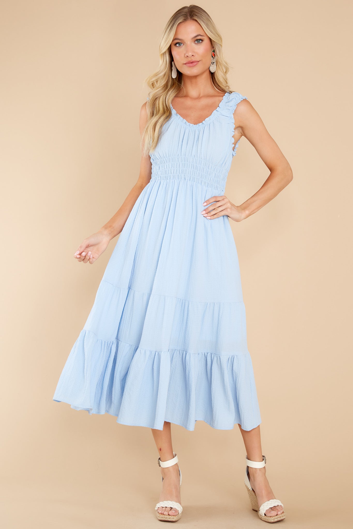 Follow Your Bliss Light Blue Midi Dress