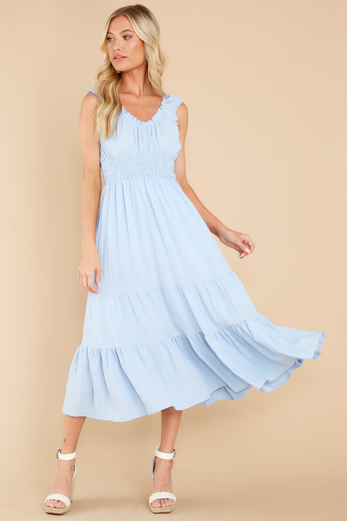 Follow Your Bliss Light Blue Midi Dress