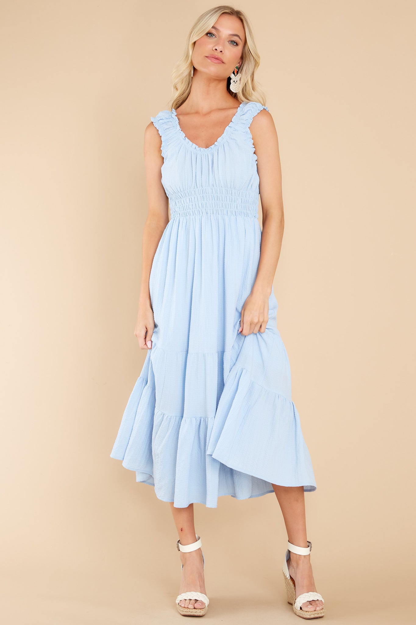 Follow Your Bliss Light Blue Midi Dress