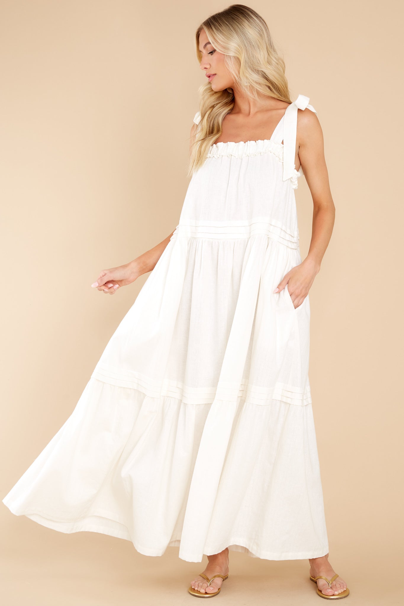 Abigail Ivory Ankle Dress