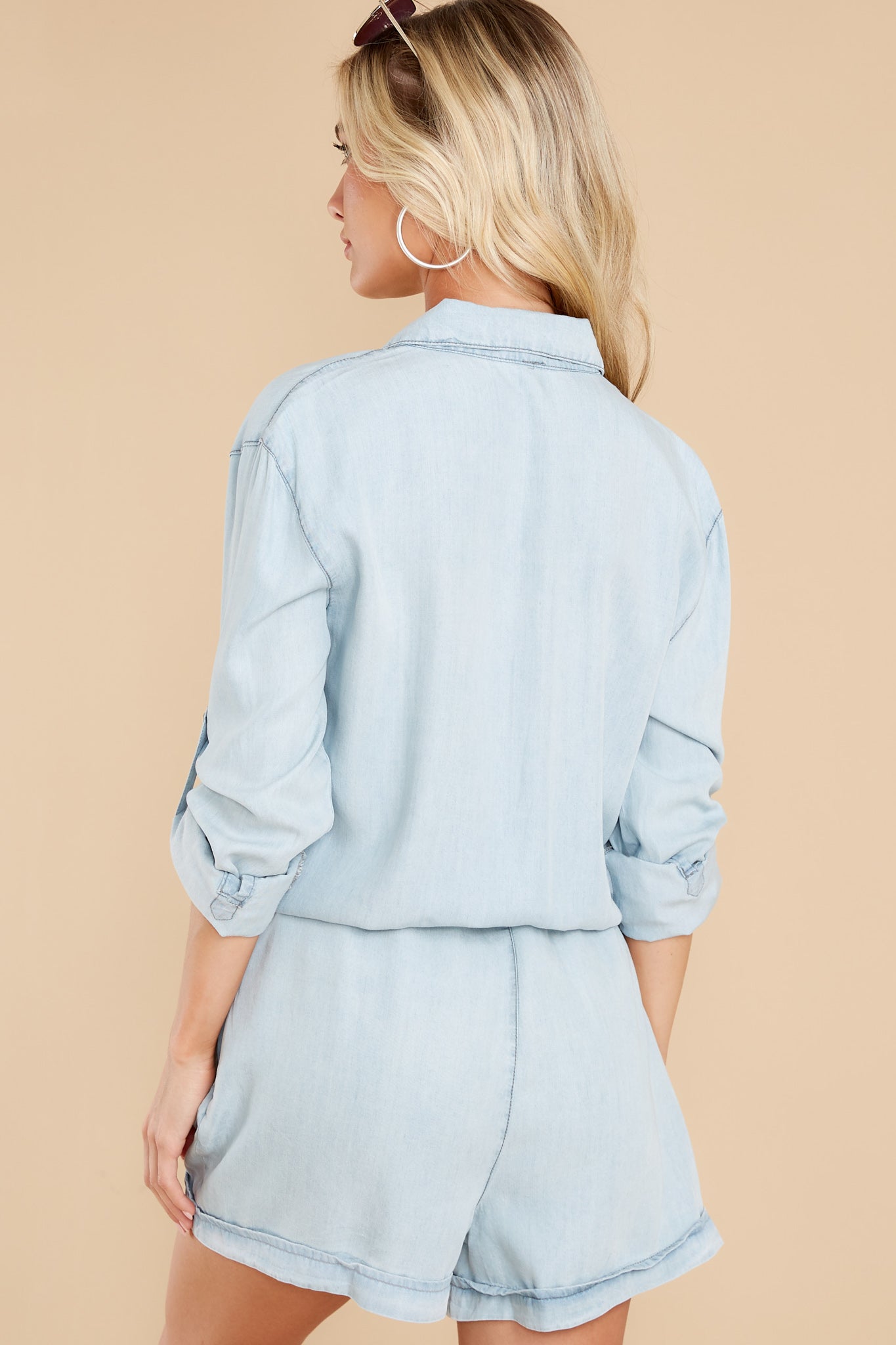 The One I Want Light Chambray Romper