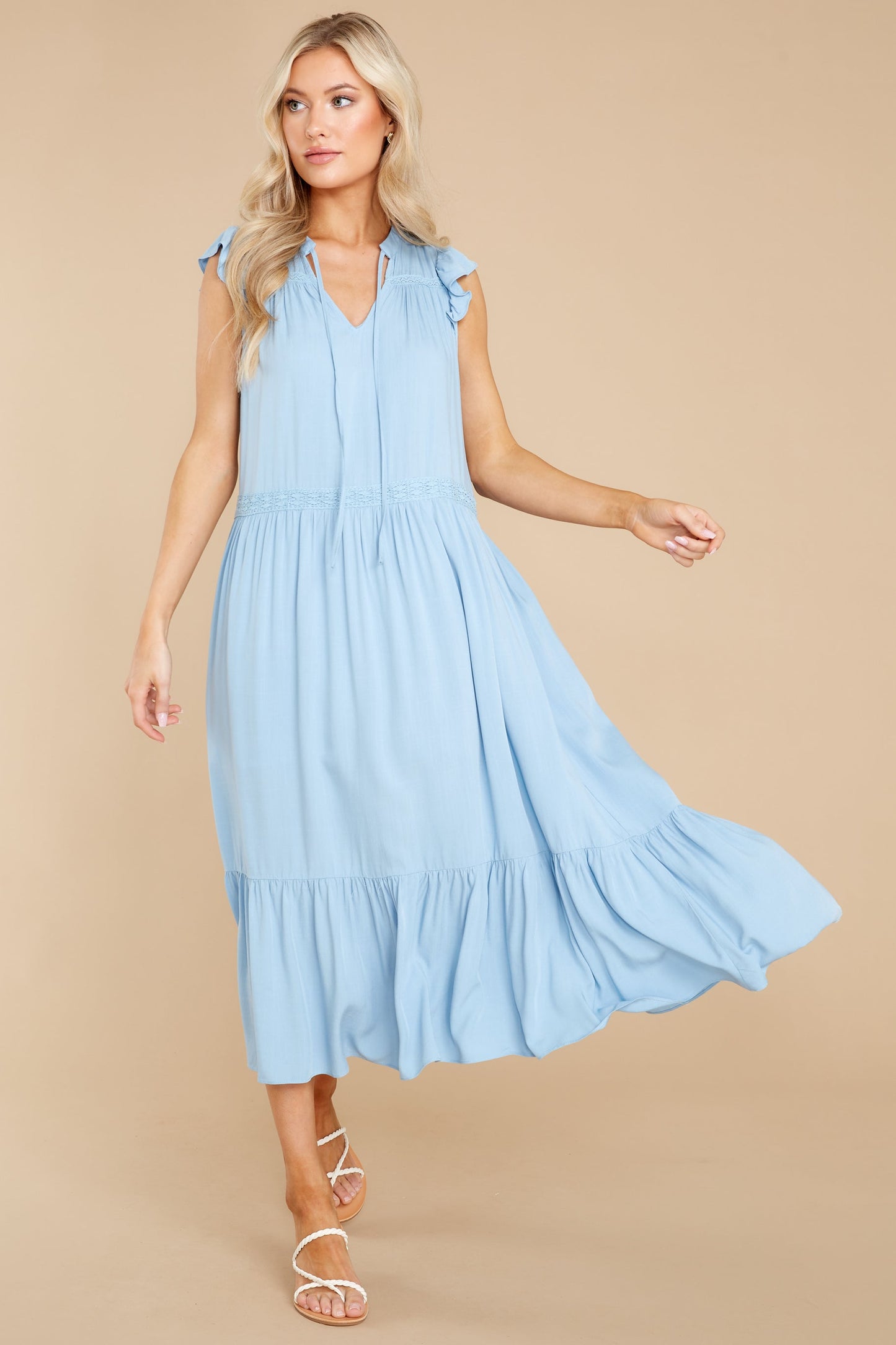 No Greater Feeling Light Blue Midi Dress