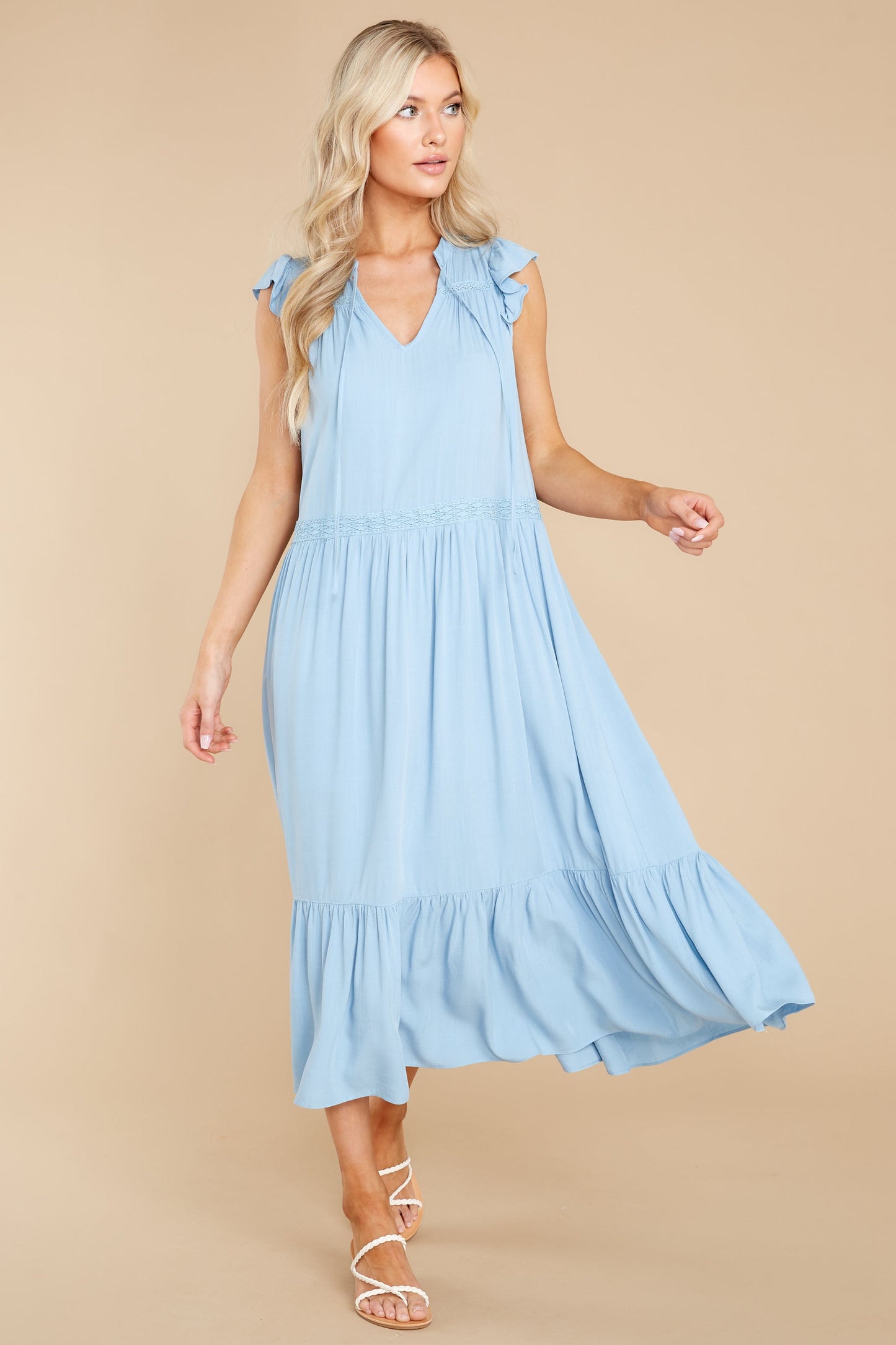 No Greater Feeling Light Blue Midi Dress