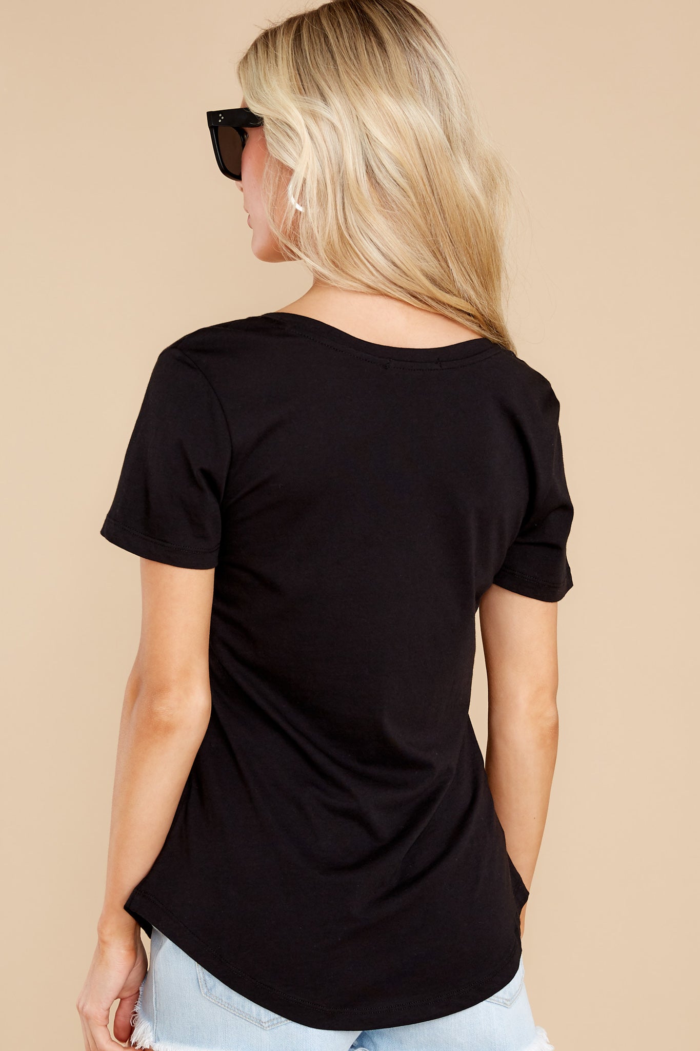 Kasey Black Modal V-Neck Tee
