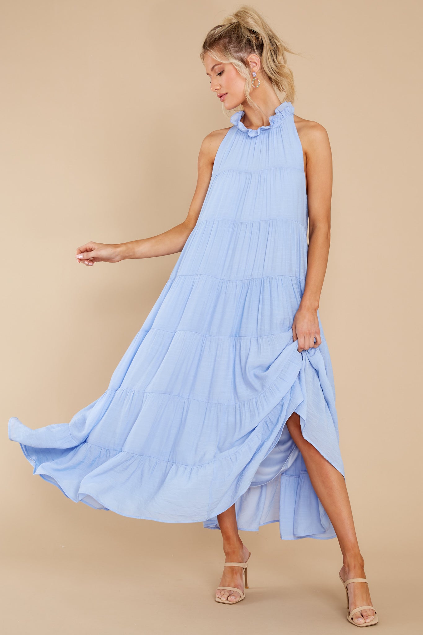 Take Me Dancing Pale Blue Maxi Dress