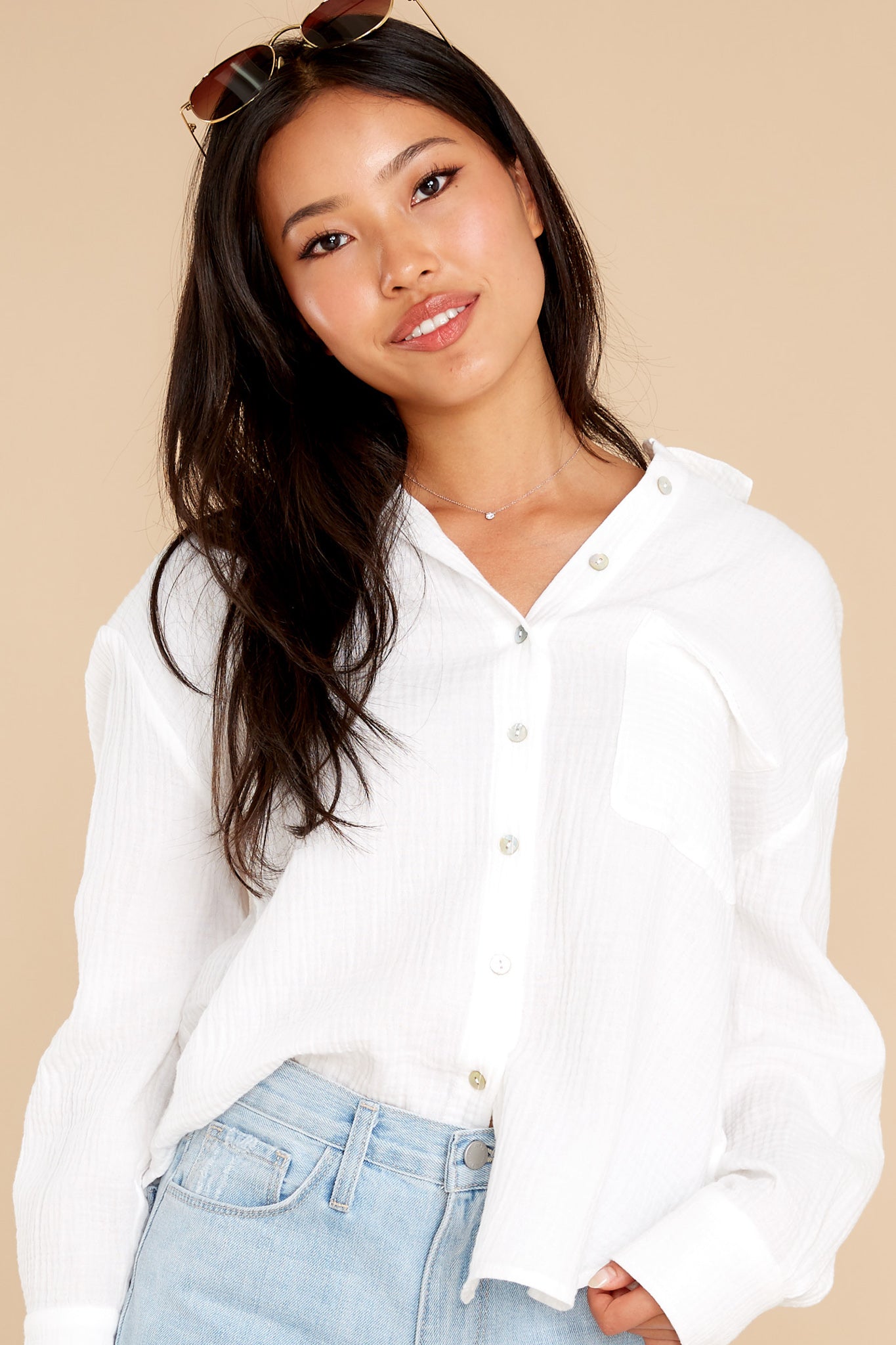 Oh My Gauze White Top