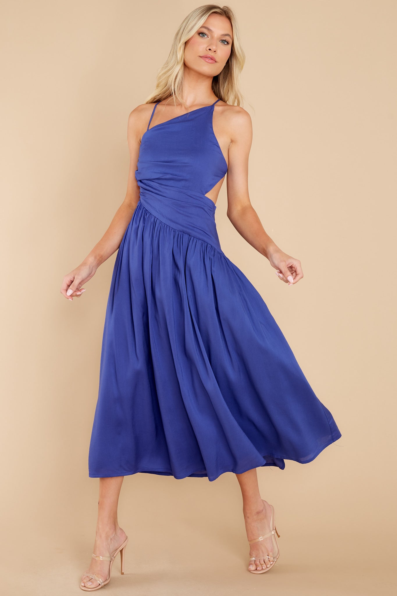 Striking Beauty Indigo Blue Midi Dress