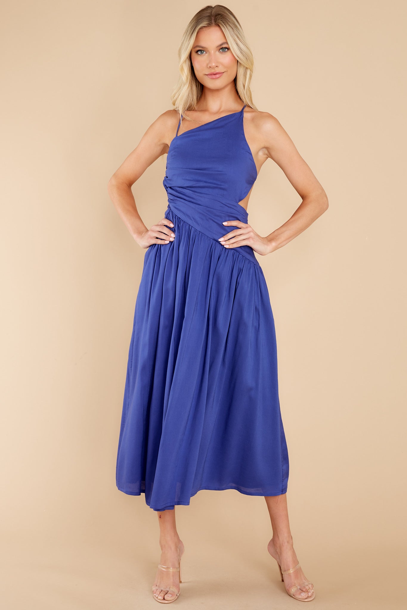 Striking Beauty Indigo Blue Midi Dress