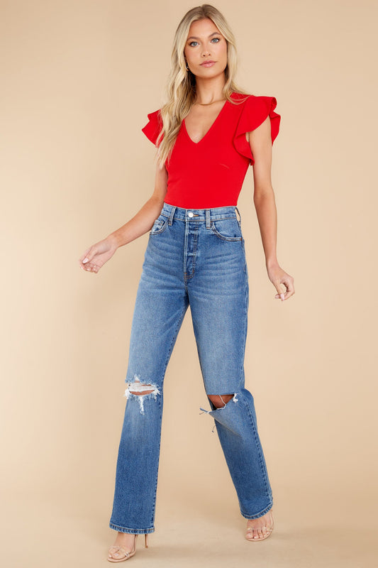 After Your Heart Red Bodysuit