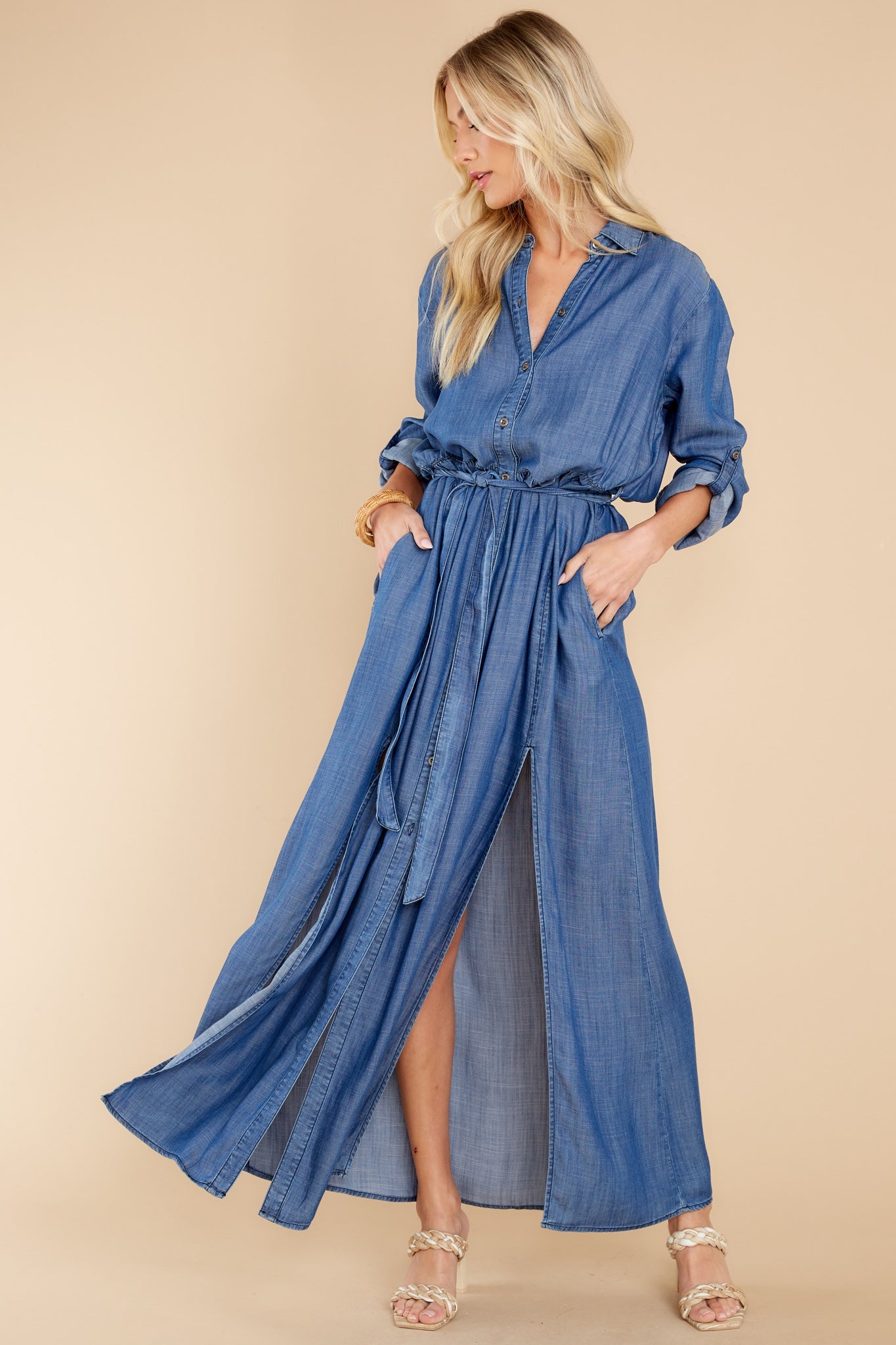 The Magic We Make Dark Chambray Maxi Dress