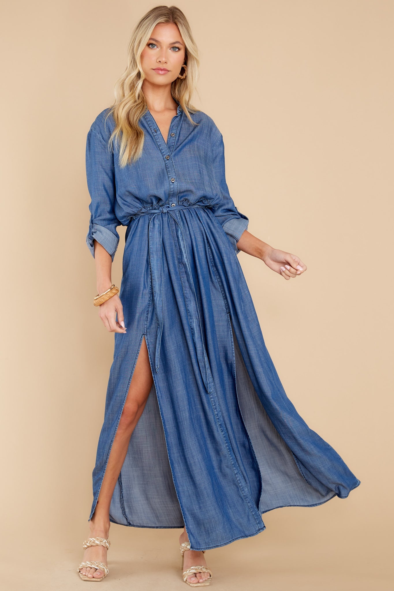 The Magic We Make Dark Chambray Maxi Dress