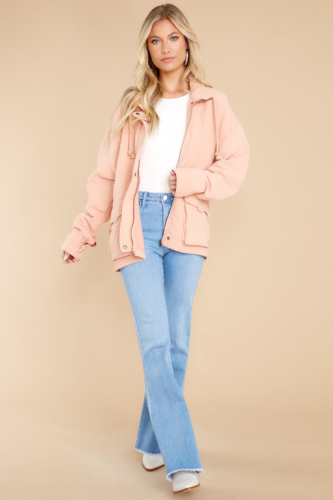 Keep Me Grounded Pale Pink Jacket