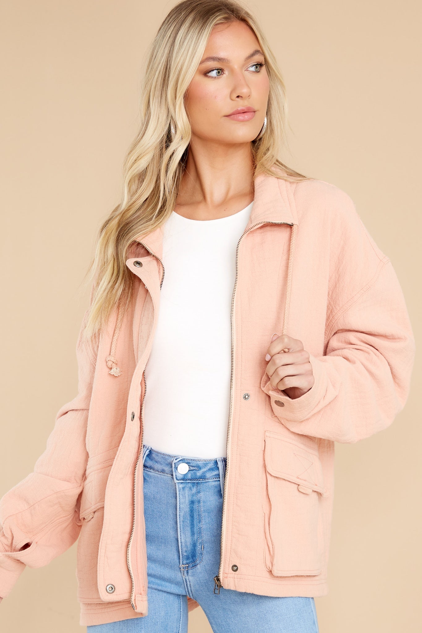 Keep Me Grounded Pale Pink Jacket