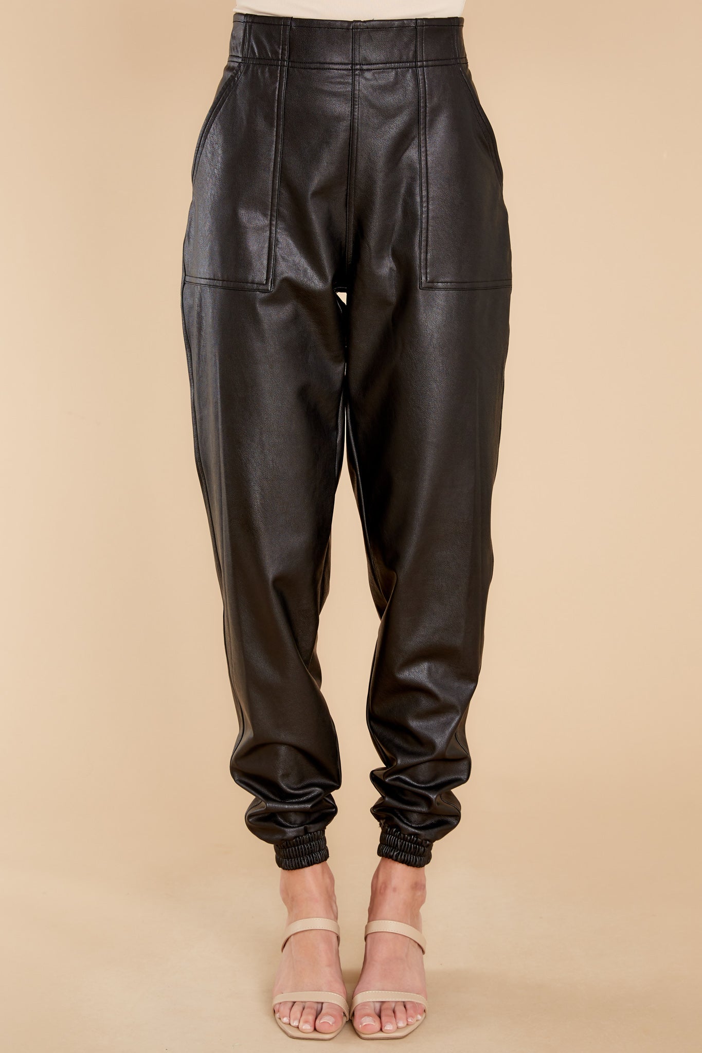 Spanx Leather-Like Noir Black Jogger