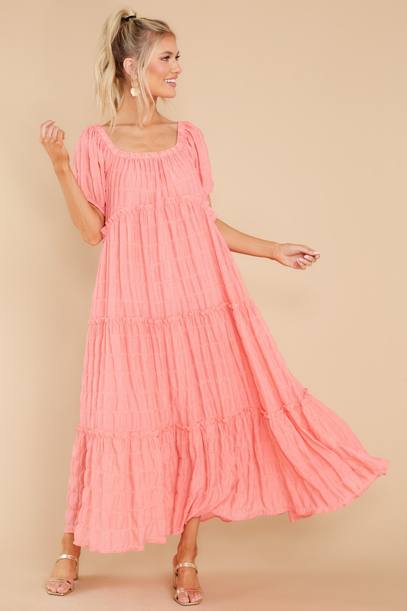 Exploring Love Coral Maxi Dress
