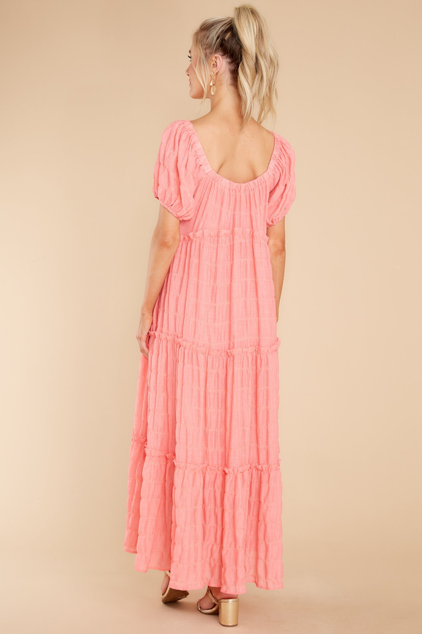 Exploring Love Coral Maxi Dress