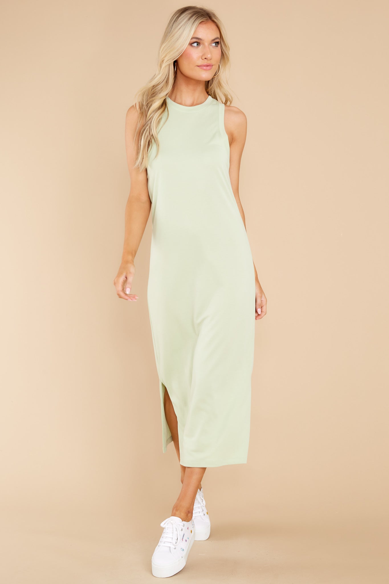 She's A Keeper Pastel Green Midi Dress