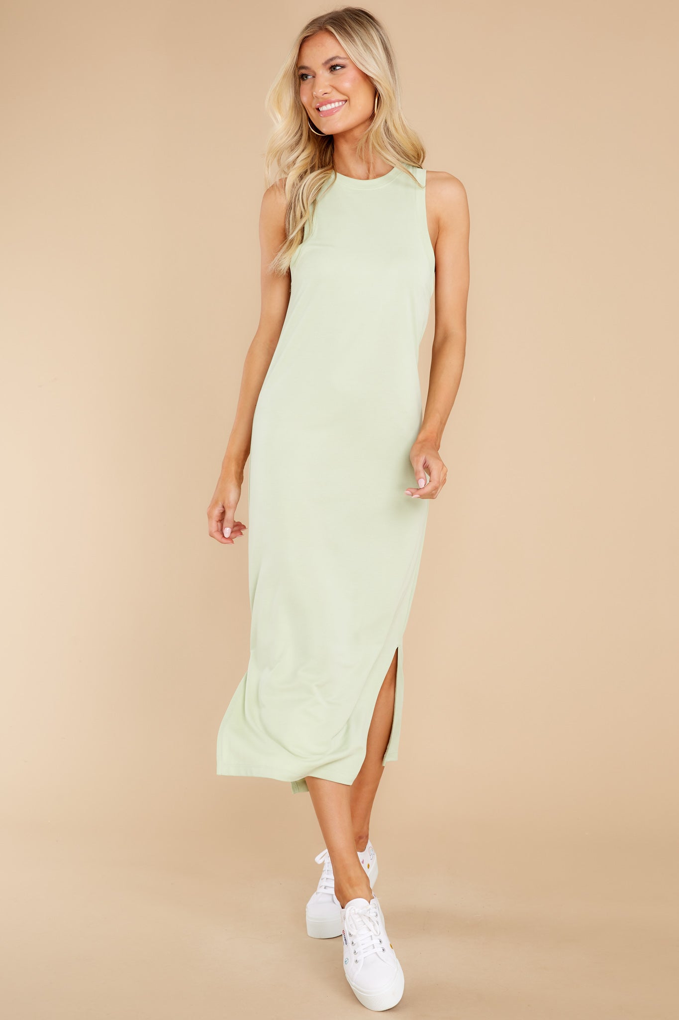 She's A Keeper Pastel Green Midi Dress