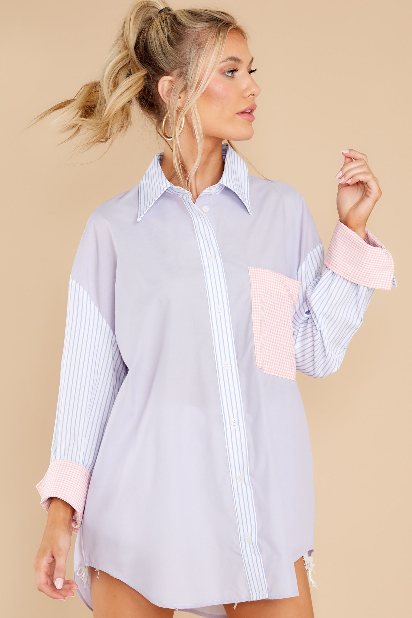 In The Long Run Lavender Colorblock Top
