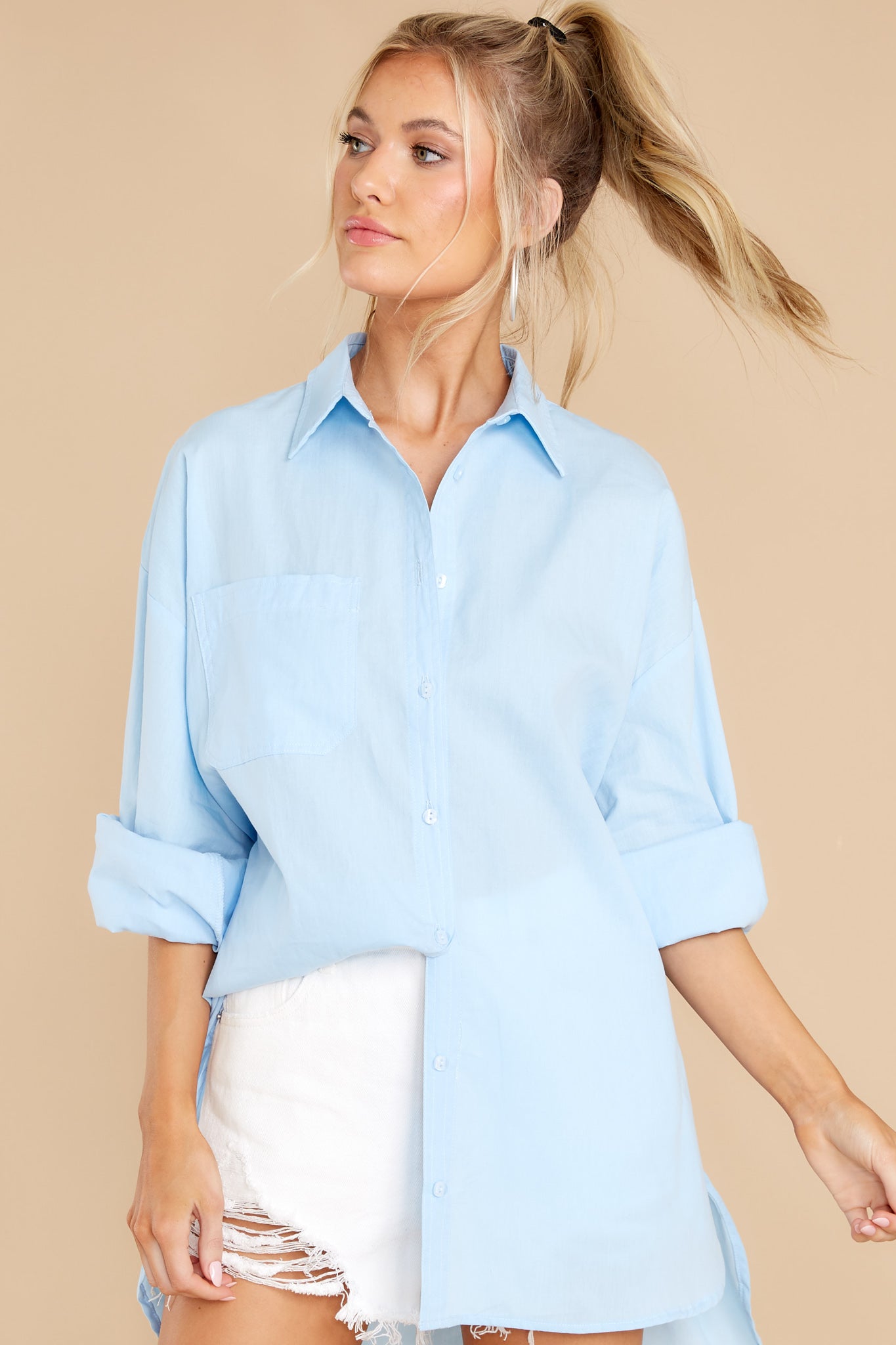 Mystery Love Light Blue Top