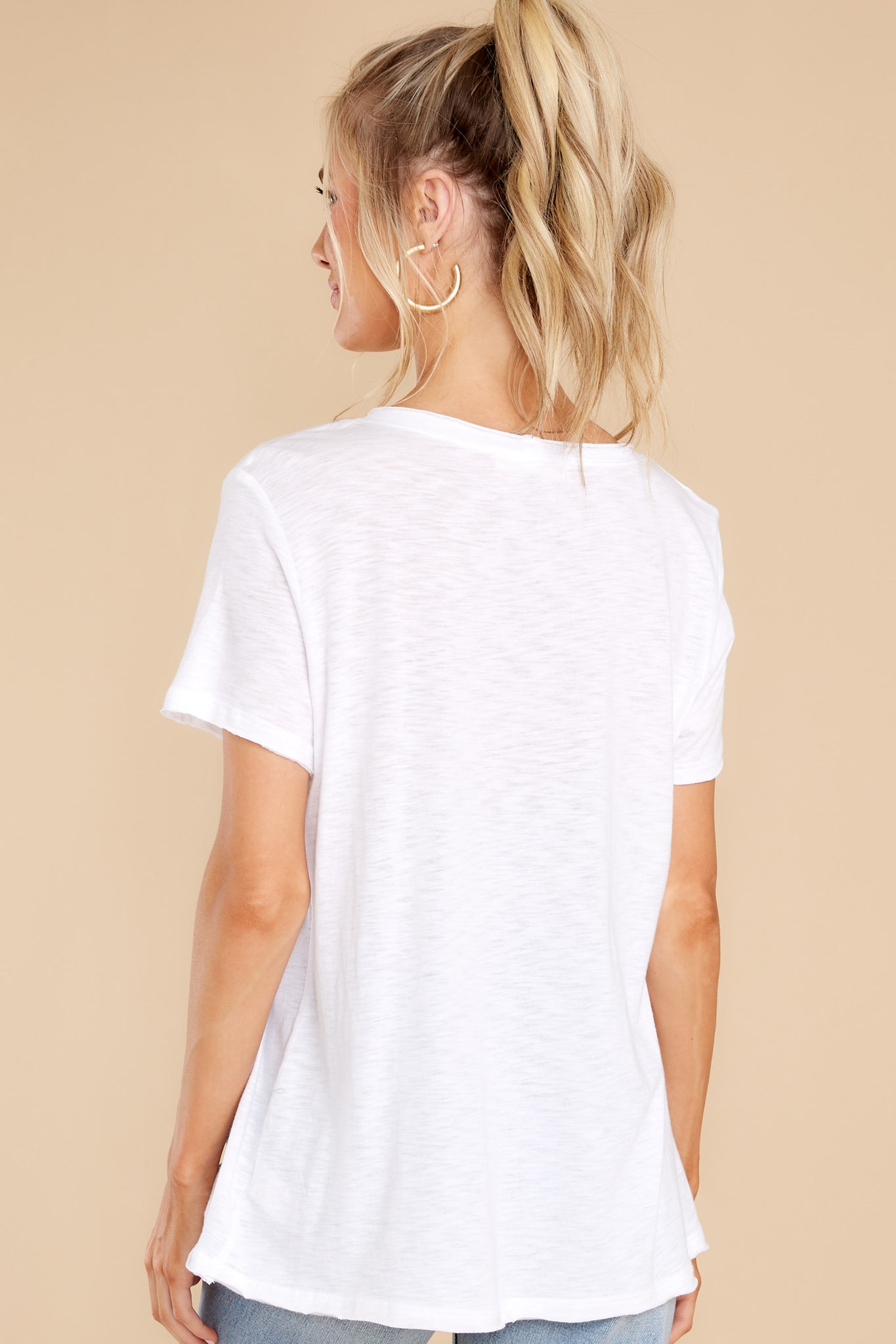 Start Somewhere White Pocket Tee