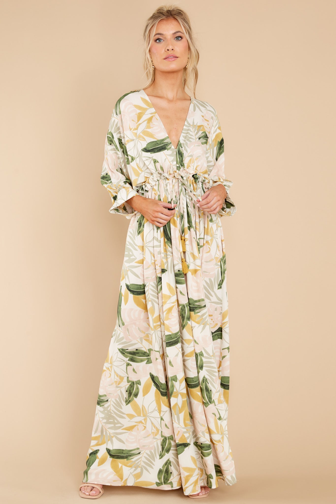 So Surreal Ivory Multi Print Maxi Dress