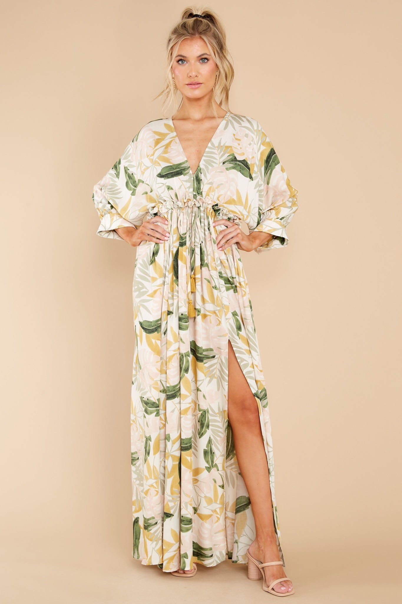 So Surreal Ivory Multi Print Maxi Dress