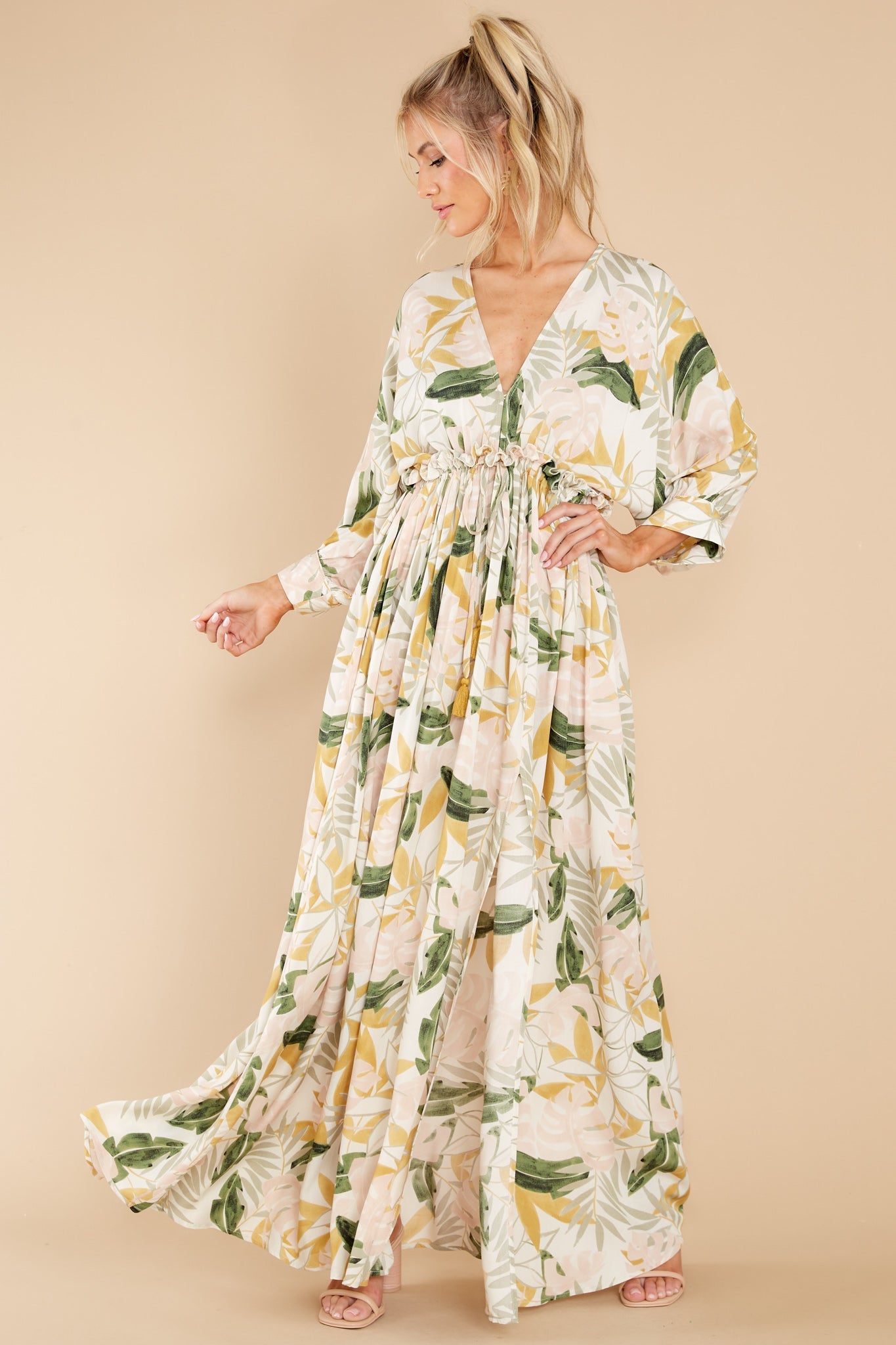 So Surreal Ivory Multi Print Maxi Dress