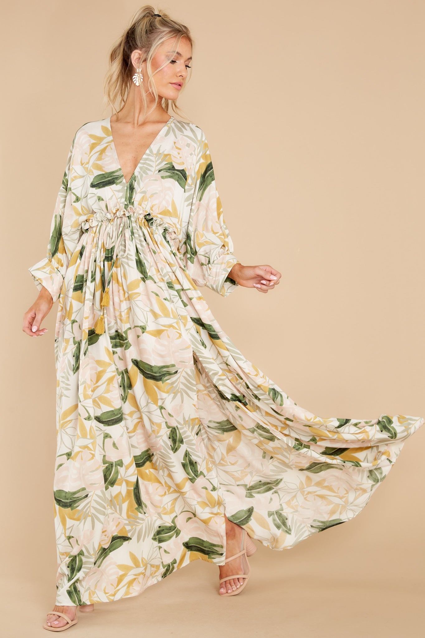 So Surreal Ivory Multi Print Maxi Dress