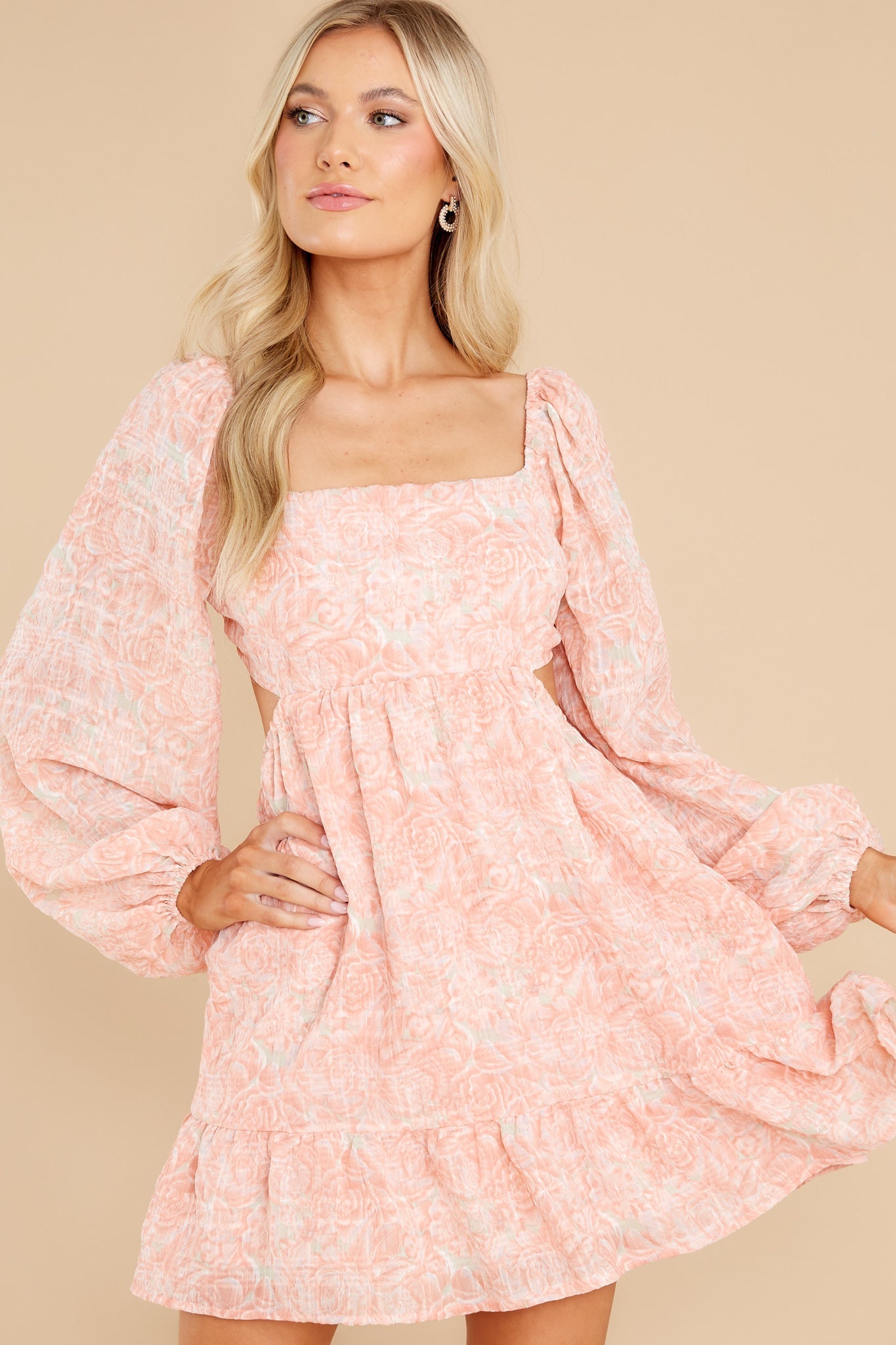 True Love's Kiss Blush Pink Floral Print Dress