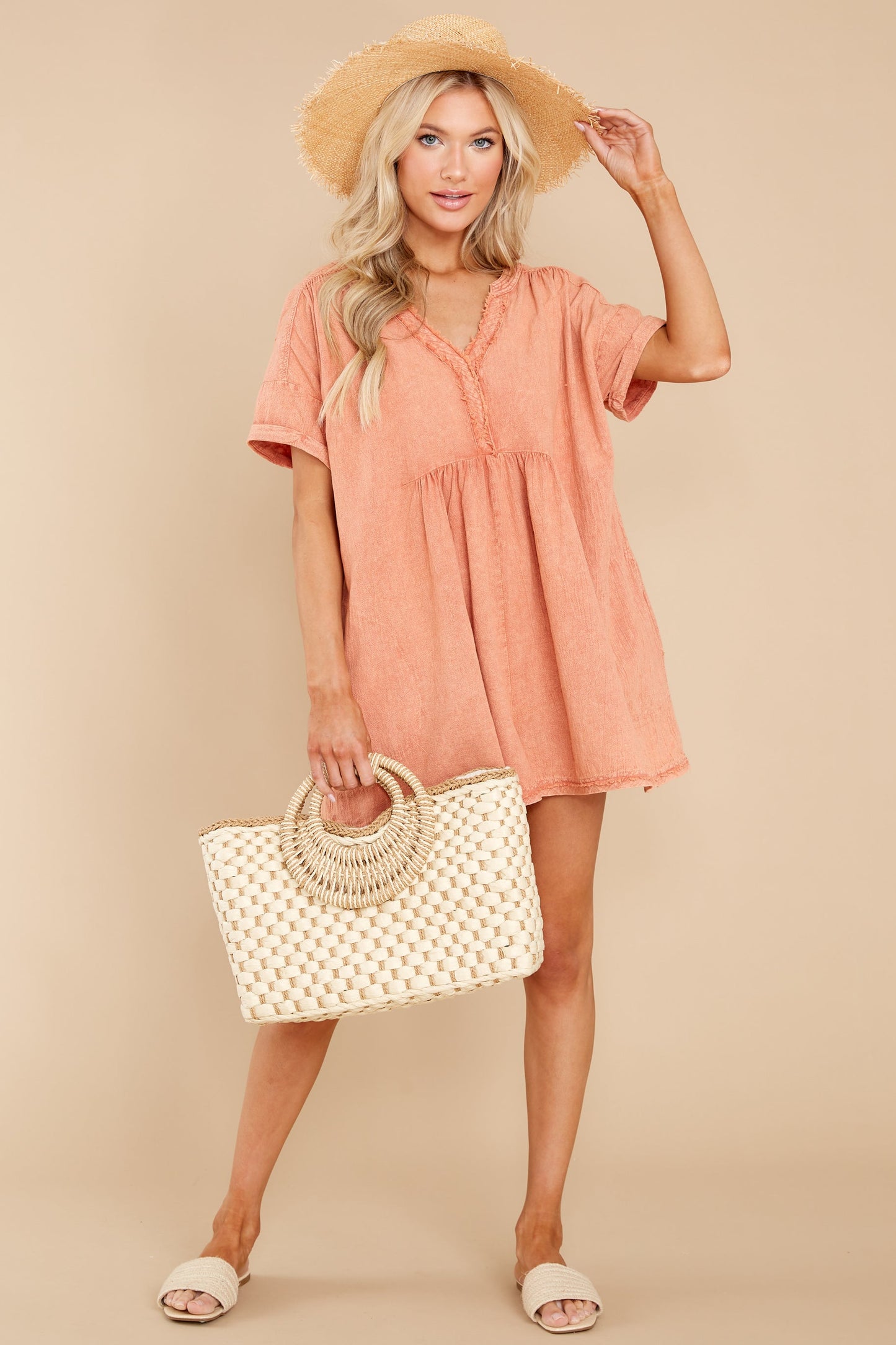 Tuscan Nights Apricot Romper