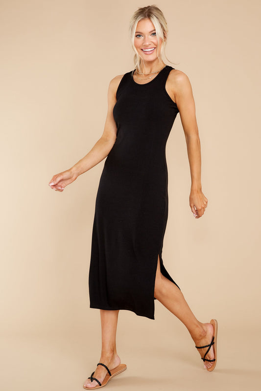 Creative Genius Black Midi Dress